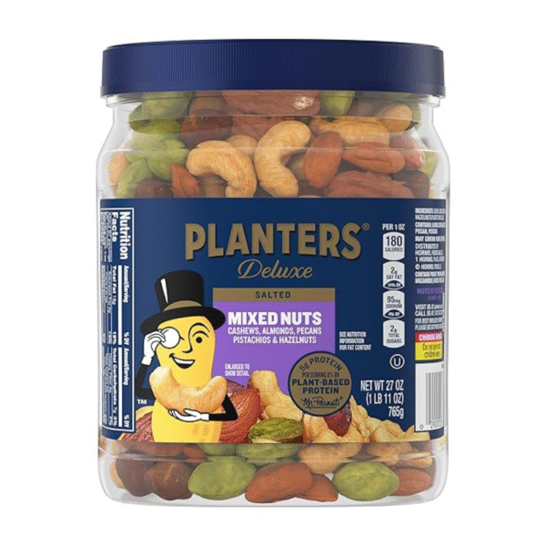 PLANTERS Deluxe Mixed Nuts, Cashews, Almonds, Pecans, Pistachios, Hazelnuts