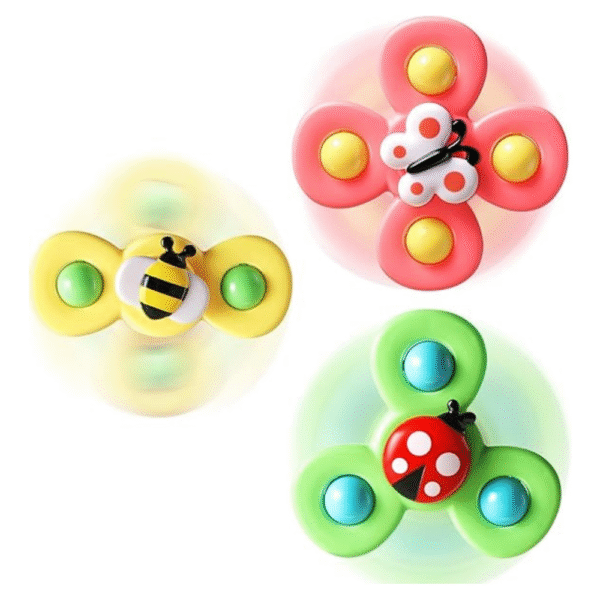 ALASOU 3PCS Suction Cup Spinner Toys for 1 Year Old Boy Girl